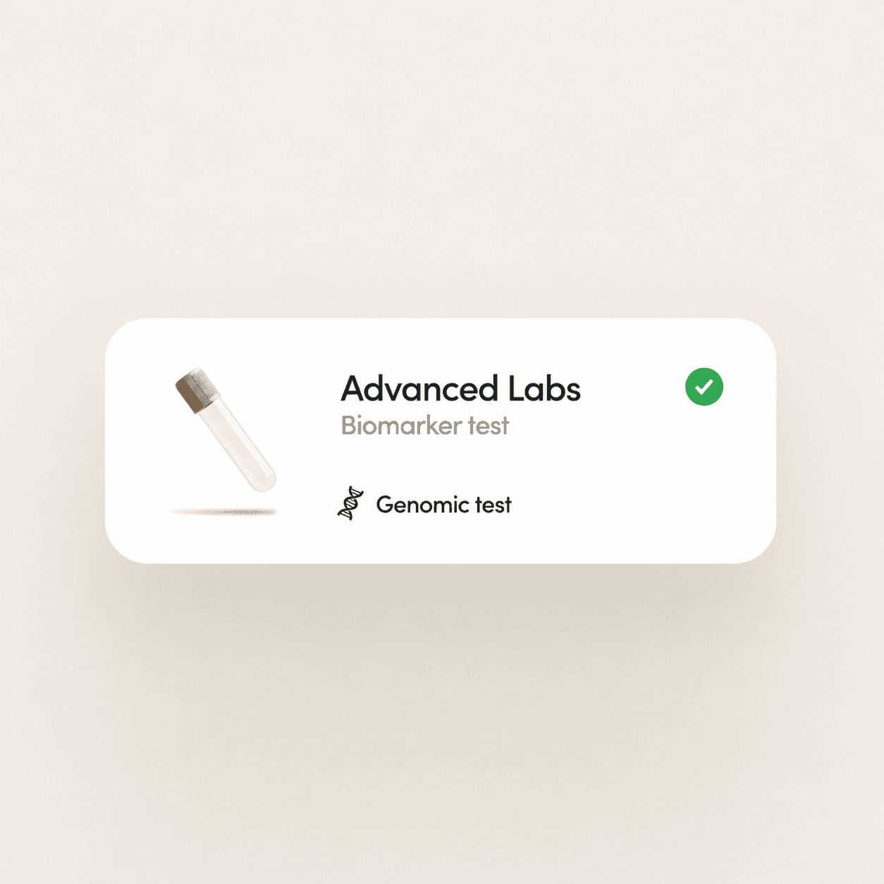 Advanced Labs biomarker test card